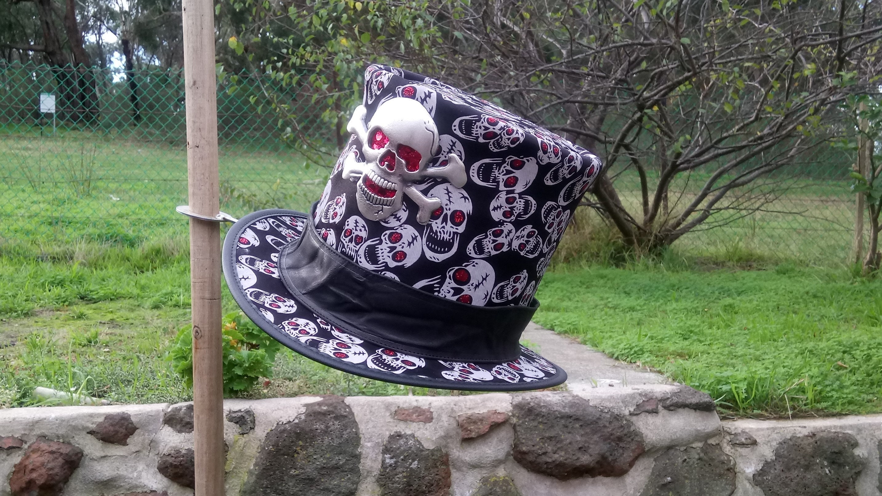 00s L.G.B. skull linen hat 女優帽 ハット y2k