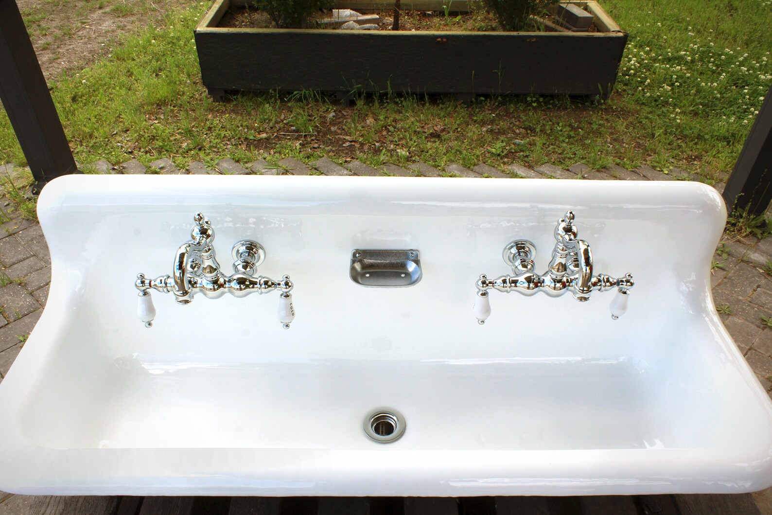 Large 48 Trough Sink Antique Inspired Wall Mount Cast Etsy