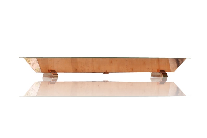 Antique Inspired 60 Industrial Trough Sink Wall Natural Copper and Brushed Brass Vessel Bath Sink