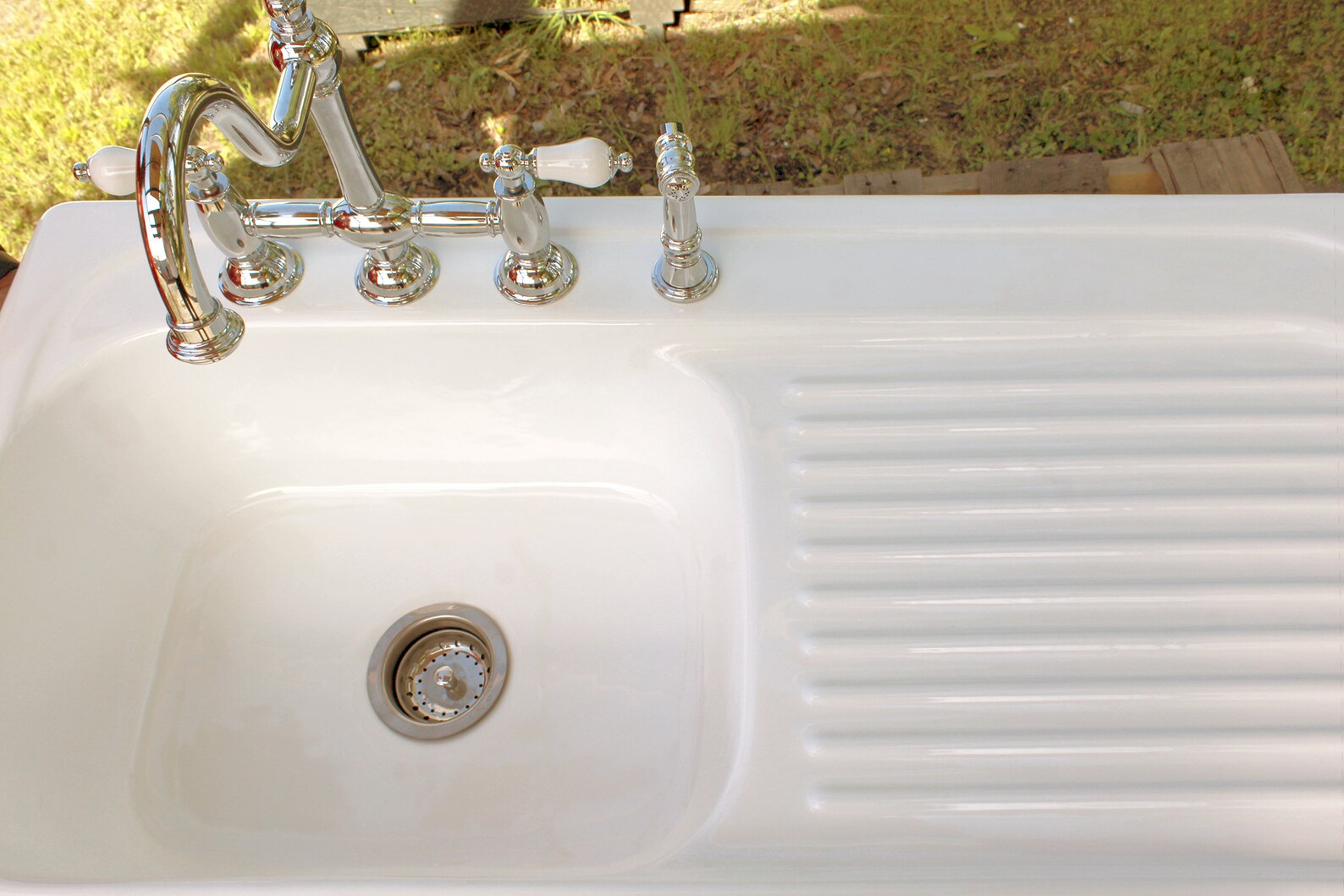 New 42 Cast Iron Single Drainboard Sink Antique Inspired Etsy