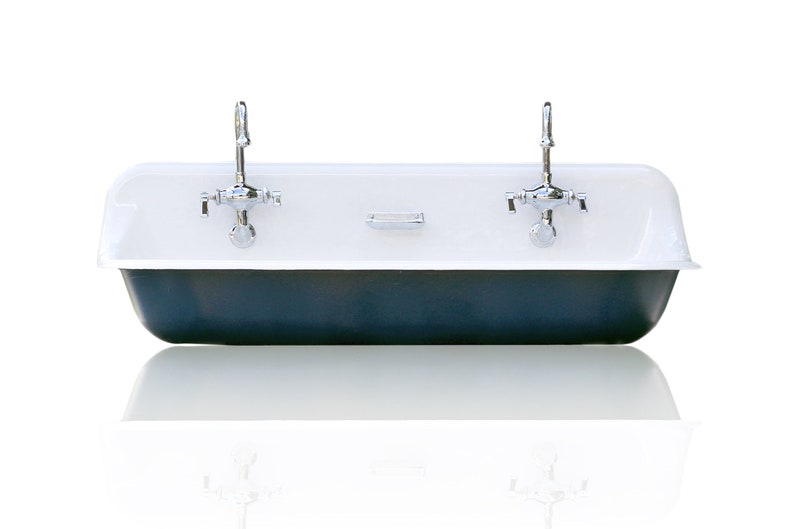 Large 48 Antique Inspired Kohler Farm Sink Hague Blue Cast Iron Porcelain Trough Package
