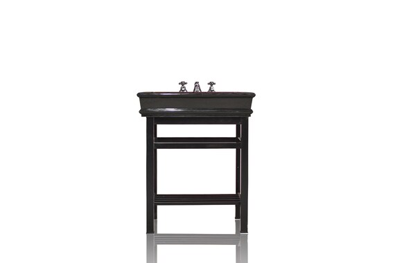 Black Stainless Steel Bath Vanity 30 Granite Countertop Etsy
