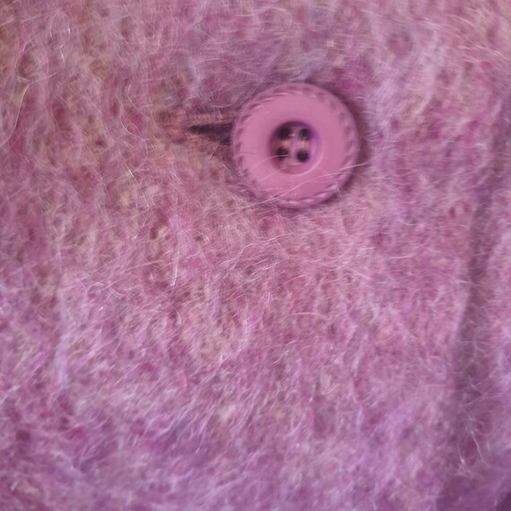 Vintage Long Cape Coat One Size Purple Wool Mohai… - image 5