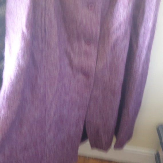 Vintage Long Cape Coat One Size Purple Wool Mohai… - image 10