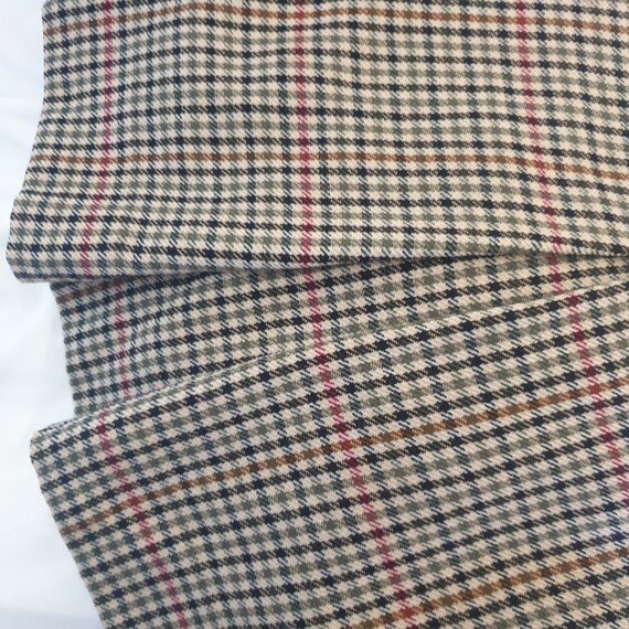 Vintage 70s 80s Check Pencil Midi Skirt Sz 12  Gr… - image 4