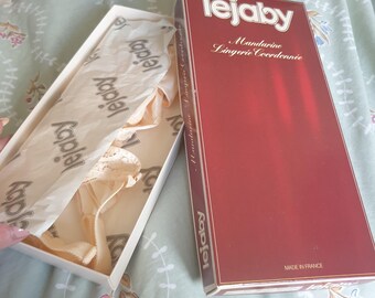 Vtg 70s 80s Peach Apricot Suspenser Garter Belt Sz S Lejaby France Mandarine