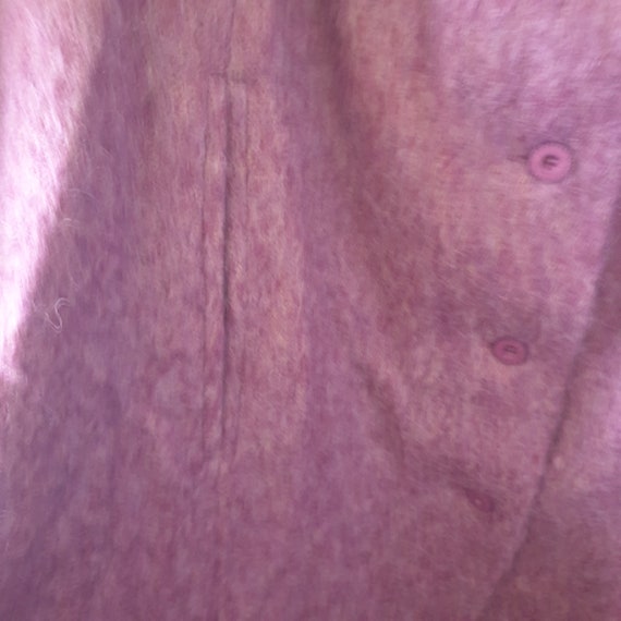 Vintage Long Cape Coat One Size Purple Wool Mohai… - image 3
