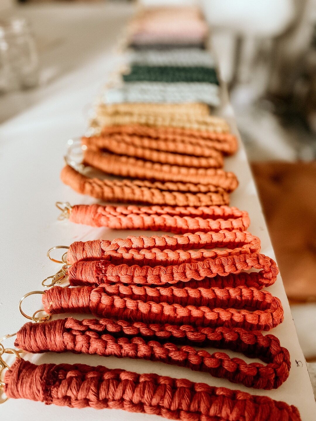 Macrame Wristlet Keychain FREE SHIPPING Boho Keychain Macrame Keychain