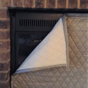 Fireplace Draft Cover CUSTOM MADE (your fireplace dimensions) with inserted Magnets or Adhesive Fasteners; Quilted cover insulation image 8