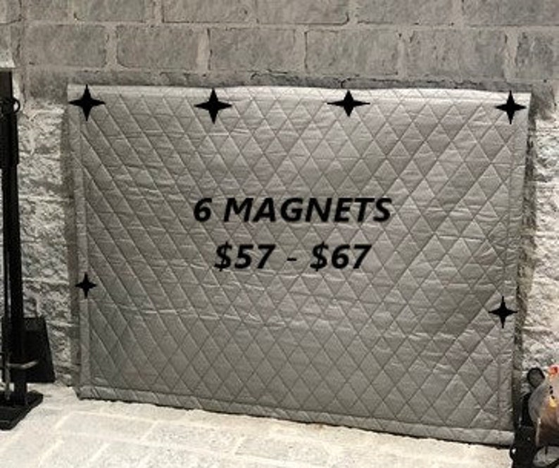Fireplace Draft Cover CUSTOM MADE (your fireplace dimensions) with inserted Magnets or Adhesive Fasteners; Quilted cover insulation image 4