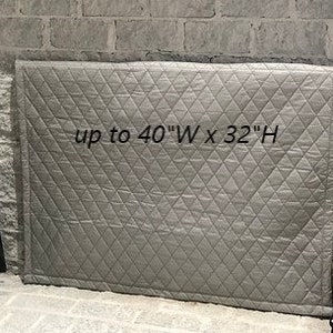 Fireplace Draft Cover CUSTOM MADE (your fireplace dimensions) with inserted Magnets or Adhesive Fasteners; Quilted cover insulation image 2