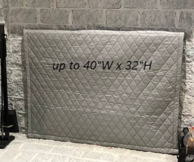 Fireplace Draft Cover CUSTOM MADE (your fireplace dimensions) with inserted Magnets or Adhesive Fasteners; Quilted cover insulation image 2