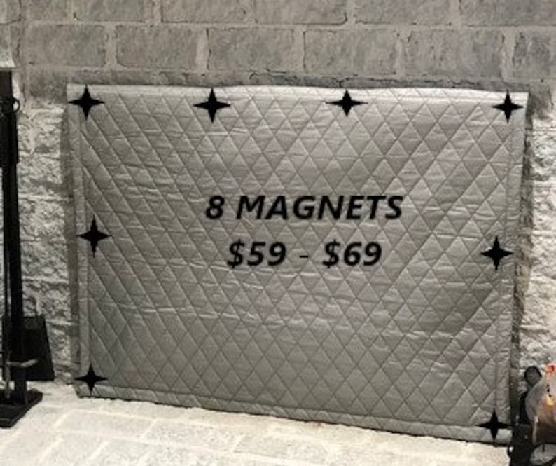 Fireplace Draft Cover CUSTOM MADE (your fireplace dimensions) with inserted Magnets or Adhesive Fasteners; Quilted cover insulation image 5