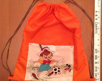Shoe bag for kids; Backpack for kids; Weightless Drawstring Backpack for Children     Handmade
