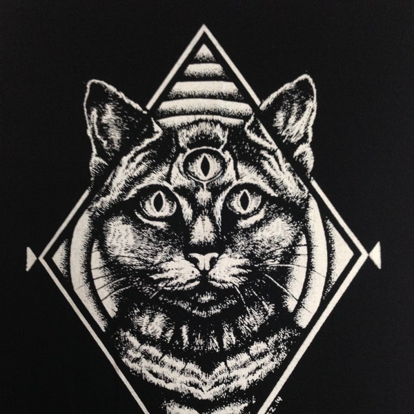 Drittes Auge Katze zurück Patch | Patches | Punk-Patches | Horror | Schwarz