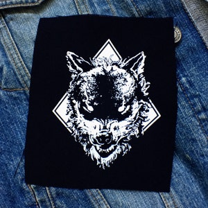 Wolf Patch, Punk, Patches, Sew on, Punk Patches, Punk Vest