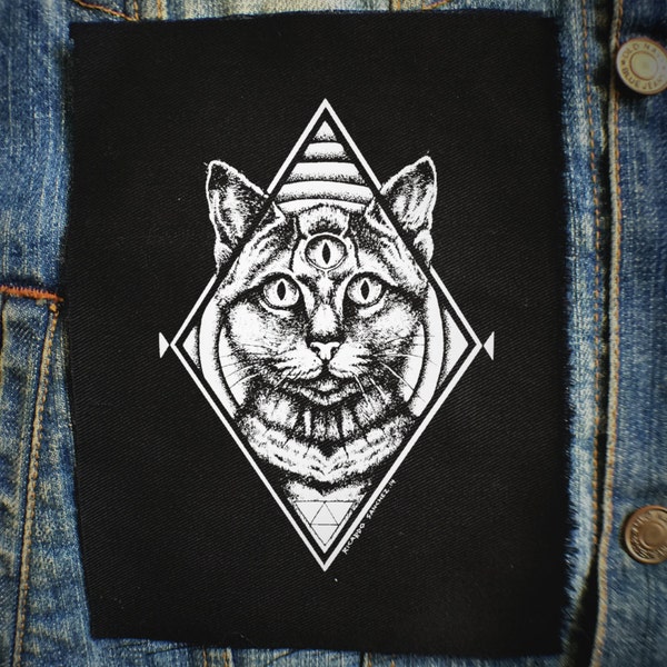 Third Eye Cat  Patch | Punk Patches | Horror | Black