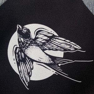 Moonbird Black Patch, Punk, Patches, Sew on Patch, Punk Accessories, Punk Patches, punk vest, Anarchist, Feminist, Socialist, DIY