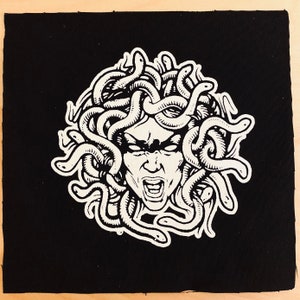 Medusa Patch, Punk, Patches, Sew on Patch, Battle vest, Punk Patches, punk vest, mythology patch, punk patch, grunge patch