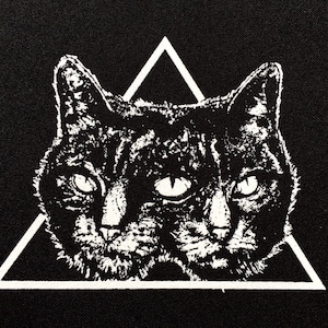 Creepy cat Patch, Punk Patches, Punk Patch, Sew On Patch, Patches for Jackets, Jacket Patches, Patches for Punk Jacket, Patches, cat patches