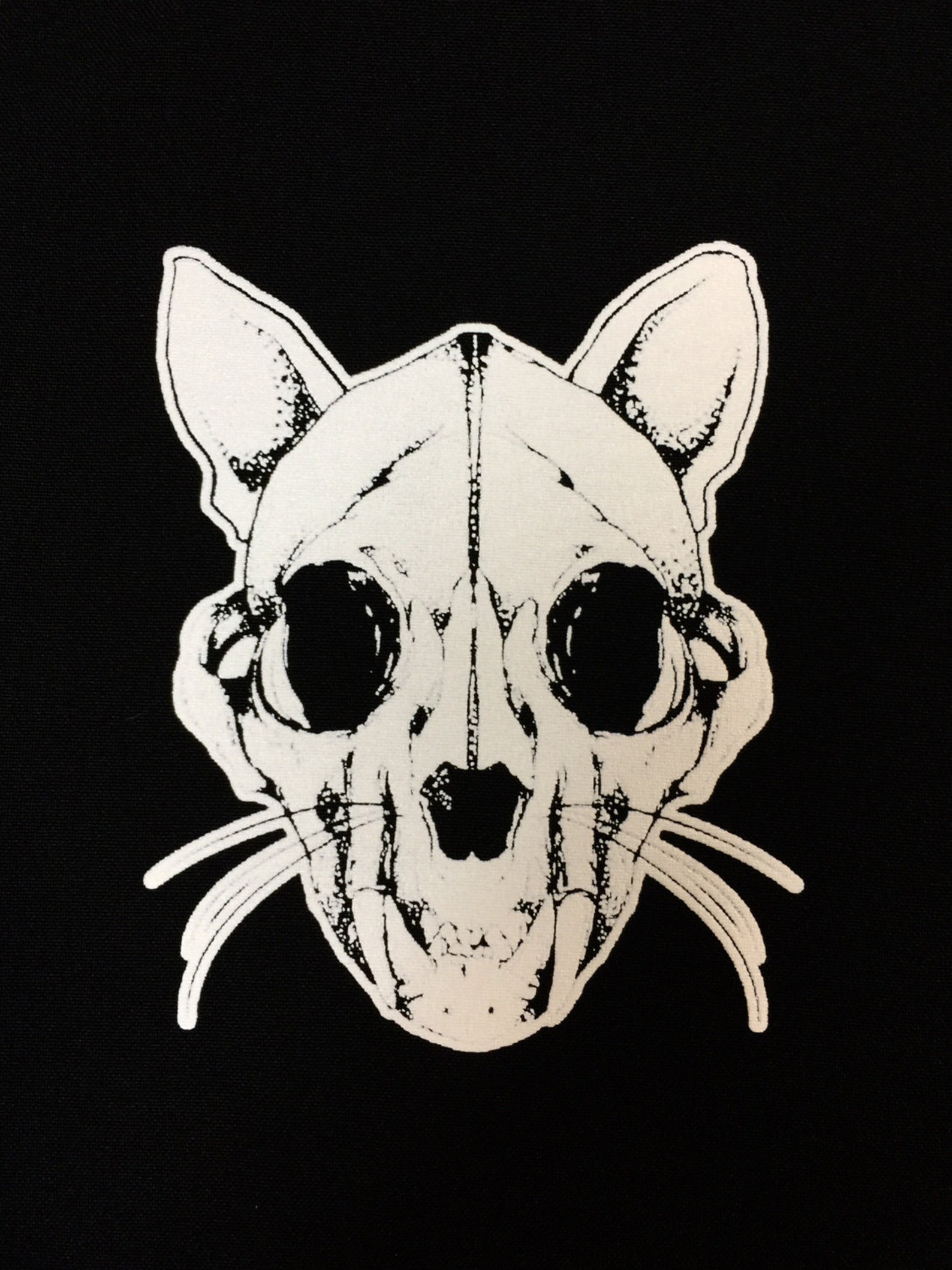 Cat Skull patch Punk Patch Horror Black | Etsy