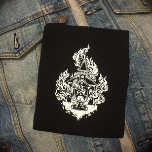 Burning Church Patch, punk patch, patches ,punk patches, sew on patch, Anarchist, Feminist, Socialist, DIY, Horror