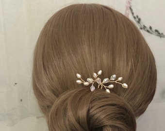 Épingle à cheveux de mariée en perles couleur or, accessoires pour cheveux simples, minimalistes et élégants, couvre-chef de mariage