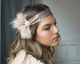Hair Jewelry 20s Noble Sequin Hairband Opulent Headpiece