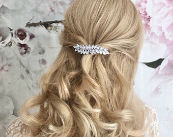 Rhinestone hair clip headpiece silver-colored classic elegant hair accessories wedding