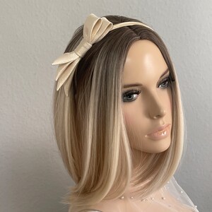 Hair bow bridal headband bow gold glitter wedding headpiece classic noble hair accessory golden wedding image 4