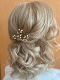 Bridal hairpins, pearls, rhinestones, gold-colored, silver-colored, simple, minimalist, bridal hair accessories, wedding headpiece, hairpins, hair clip
