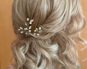 Bridal hairpins pearls rhinestones gold-colored silver-colored simple minimalist bridal hair accessories wedding headpiece hairpins hair clip