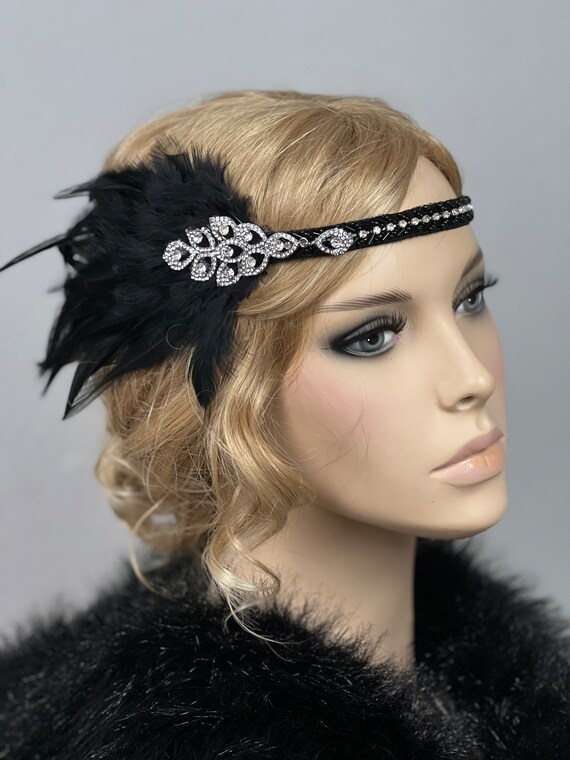 Hair Accessories 1920s Elegant Rhinestone Pearl Headband  display picture 1