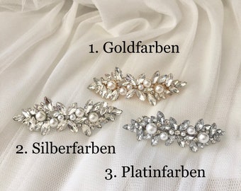 Perlen Strass Haarspange Kopfschmuck gold/silber/platinimfarben Haarschmuck Hochzeit