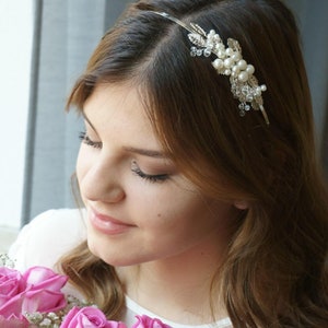 Bridal hair accessories headband pearls silver noble bridal hairband wedding headpiece festive simple boho tiara bridal hair accessories headband