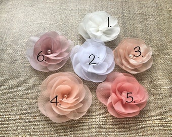 Braut Haarblüte Organza Blume fürs Haar Hochzeit Kommunion Haarschmuck weiß ivory blush rose romantisch Kopfschmuck Ansteckblume