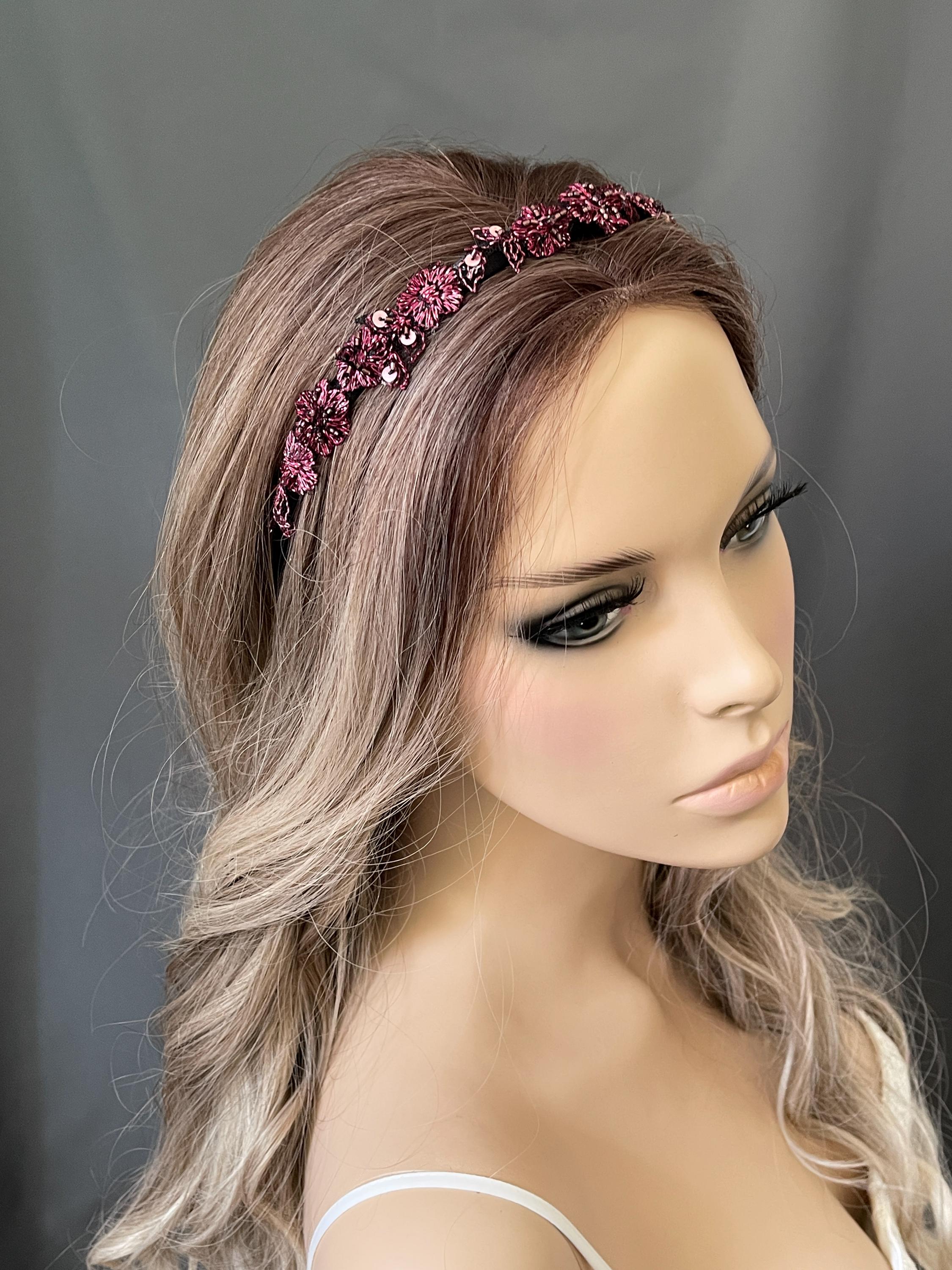 JUSTFOX Haarnetz-Clip Mit Strass – Bordeaux, 8x11 Cm – Elegante Dutt-Haarklammer Für Festliche Looks