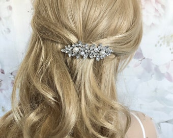 Perlen Strass Haarspange Kopfschmuck gold/silber/platinimfarben Haarschmuck Hochzeit