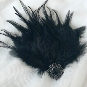 Hair accessories fascinator 20s flapper black feathers headdress Gatsby party headpiece 20s image 8