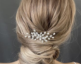 Haarschmuck Braut Haarkamm mit Perlen Strass edel Brauthaarkamm Hochzeit Accessoire boho Kopfschmuck Brautfrisure Haarspange