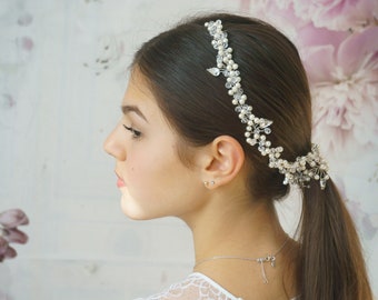 Braut Haarschmuck Perlen Haarkranz Strass Haarranke Tiara Diadem  Hochzeit eleganter Kopfschmuck