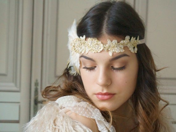 Retro Feder Stirnband Hochzeit Braut Kopfschmuck Great Gatsby Party