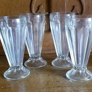 4 Heavy 1960&#39;s Soda Glasses
