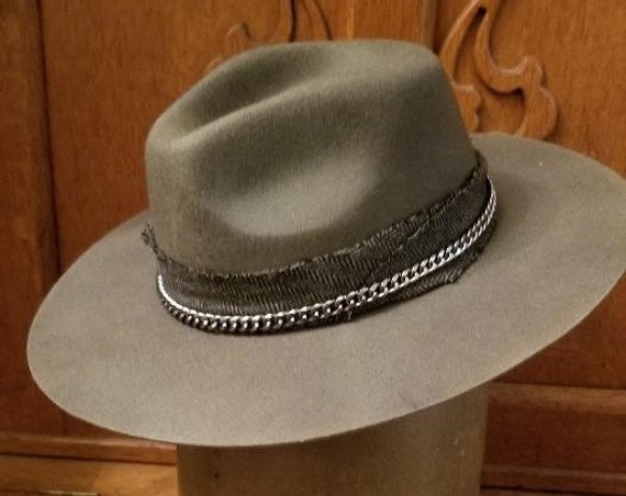 Fedora Man's hat Wide Brim Brown wool Maverick Si… - image 2