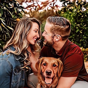 Pintura de acuarela personalizada a partir de una foto, retrato personalizado en acuarela dibujado a mano, regalo familiar personalizado, regalo para mamá/papá, regalo personalizado