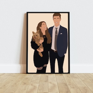 Faceless Portrait with Pet, custom pet portrait, personalised family photo, unique gift ideas, faceless print, boyfriend, girlfriend gift