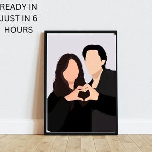 Personalized Family Portrait, Custom Portrait, Anniversary Photo Print, Portrait Gift for Family, Faceless Portrait, Hand-drawn Unique Gift