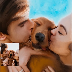 Pintura de retrato al óleo personalizada a partir de una foto sobre lienzo, retrato de pareja personalizado, encargo de arte, regalo de aniversario, regalo de pareja, regalo para ella