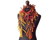 Felted boa scarf, Boho women 39 s gift, Multicolor wool scarf