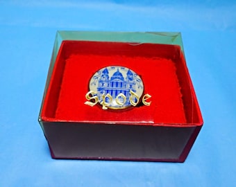 Spode China, Tiny Lidded Trinket Box, 1981 Royal Wedding Souvenir, St Paul's Cathedral, Lady Diana, Prince Charles, Royal Collectable